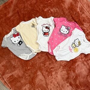 Hello Kitty Striped and Pink Baby Onesies 6-9 Months Sanrio